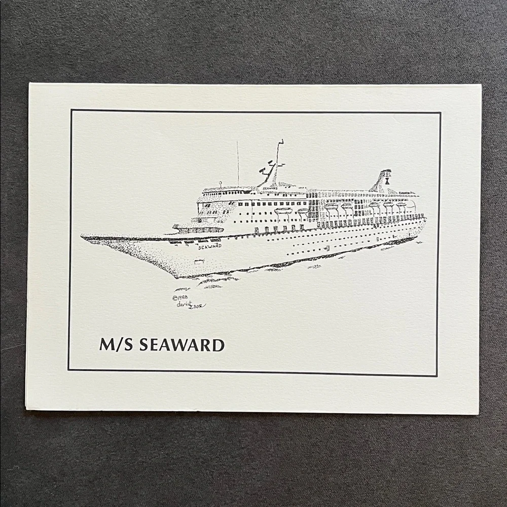 Norwegian Cruise Line NCL M/S Seaward Notecard Stationery w/ Env by David Schor